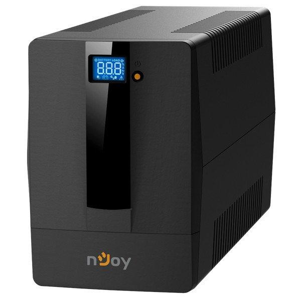 NJOY Szünetmentes 1000VA - Horus Plus 1000 (4 Schuko, line-interaktív, RJ45
védelem, USB, szoftver, LCD kijelző, fekete)