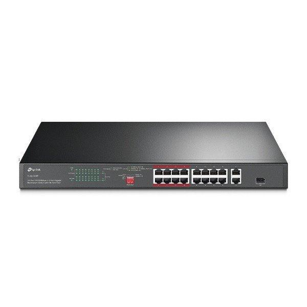 TP-Link Switch PoE - TL-SL1218P (16port 100Mbps; 16 at/PoE+ port; 2x Combo SFP;
150W, 250m extended mode)