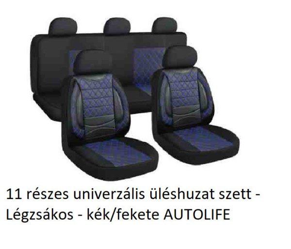 11 részes univerzális üléshuzat szett - Légzsákos - kék/fekete (203-2BL)
AUTOLIFE