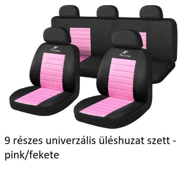 9 részes univerzális üléshuzat szett - pink/fekete