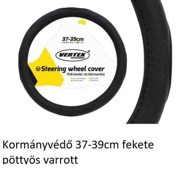 Kormányvédő 37-39cm fekete pöttyös varrott