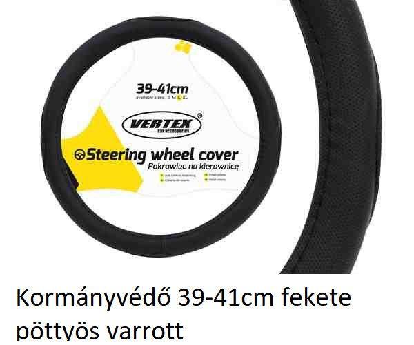 Kormányvédő 39-41cm fekete pöttyös varrott