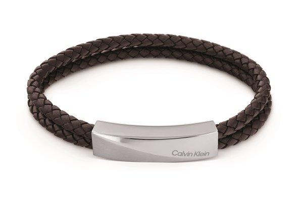 Calvin Klein Dupla bőr karkötő acél dísszel Braided
35000098