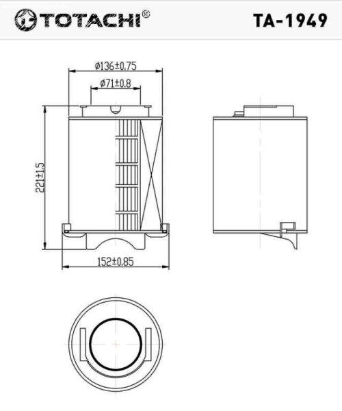 Ta-1949 totachi levegőszűrő c14130/1 sb2138 szűrők