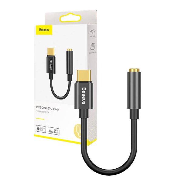 Baseus L54 USB-C audioadapter 3,5 mm-es mini jack (fekete)