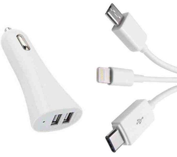 TELEFONTÖLTŐ WF132 2A IPHONE 5 +MINI USB + C FELSZERELÉS 