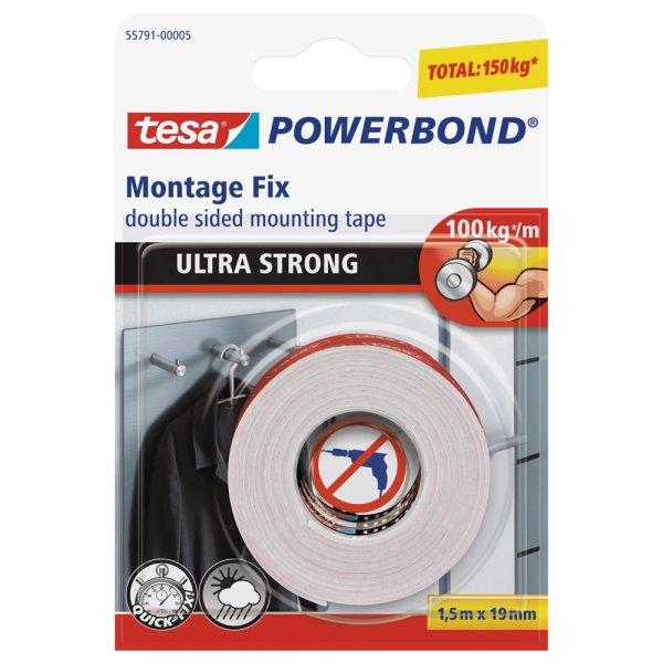 Ragasztószalag kétoldalas, rögzítószalag ultra erős 19mmX1,5m PowerBond
Tesa