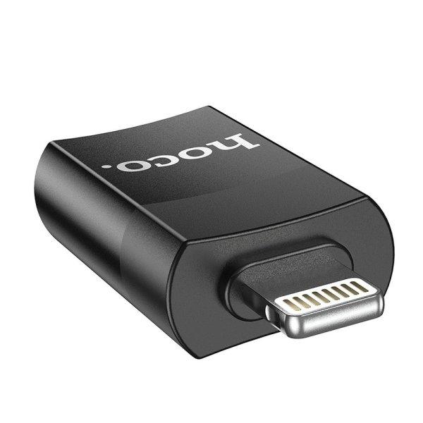 HOCO adapter OTG az USB A (nő) -től a lightning 8-PIN UA17 fekete