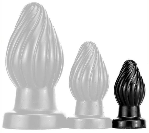 Spiral Plug S - ívelt anális kiegészítő, 7x3,5 cm, fekete