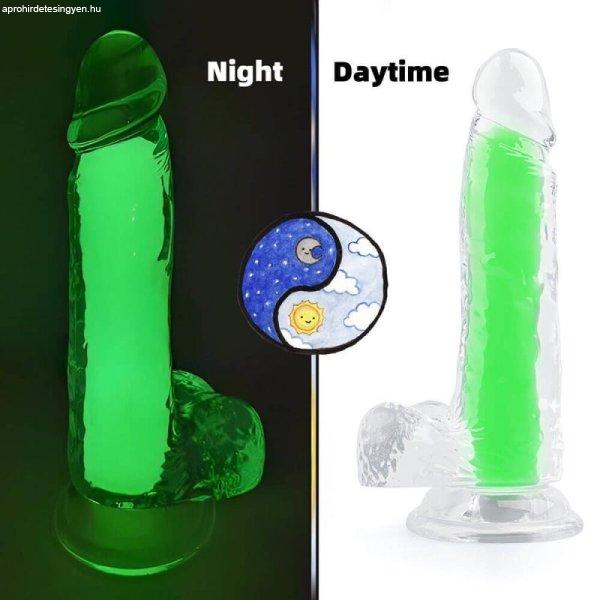 Color Glow Dildo 15 x 4.5cm zöld