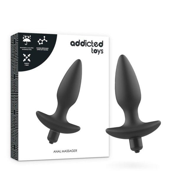 ADDICTED TOYS MASSZÍROZÓ DUGÓ ANÁLIS VIBRÁCIÓVAL FEKETE