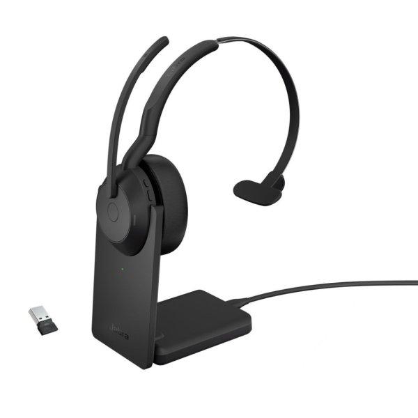 Jabra Evolve2 55 MS Mono with Link380a Bluetooth Headset with Charging Stand
Black