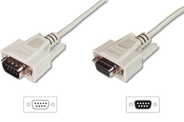 Assmann Datatransfer extension cable, D-Sub9 3m Beige