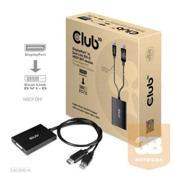 ADA Club3D DisplayPort to Dual Link DVI-D HDCP OFF version Active Adapter M/F -
Apple Cinema Kijelzőkhöz