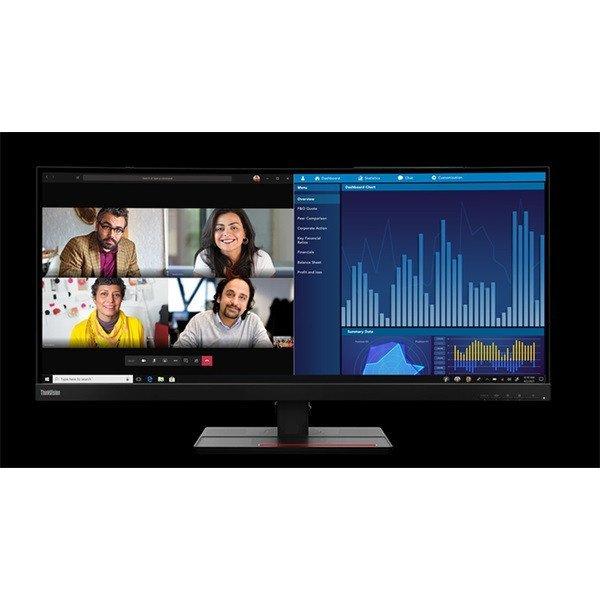 LENOVO Monitor ThinkVision P34w-20, ívelt, 34,14" WQHD 3440x1440 IPS,
21:9, 1000:1, 300cd/m2, 4ms, USB, USB-C, HDMI, DP