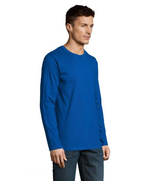 Férfi IMPERIAL hosszú ujjú környakas pamut póló, SOL'S SO02074, Royal
Blue-M