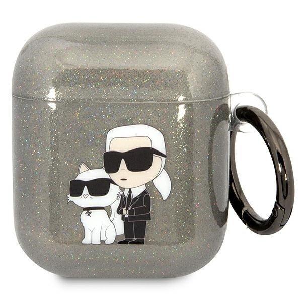 Karl Lagerfeld KLA2HNKCTGK Airpods 1/2 tok fekete csillogó Karl&Choupette