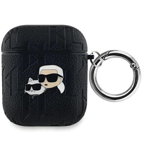 Karl Lagerfeld Monogram Karl & Choupette Head tok AirPods 1/2 - fekete