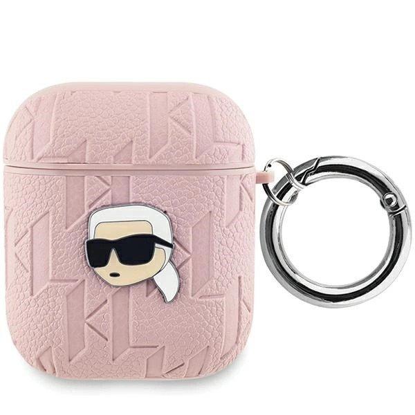 Karl Lagerfeld Monogram Karl Head tok AirPods 1/2 - rózsaszín