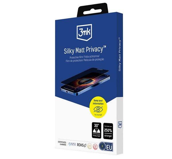 3MK SILKY MATT PRIVACY képernyővédő fólia (matt, tükröződésmentes,
tokbarát, betekintés védelem) ÁTLÁTSZÓ Apple iPhone 16 Pro