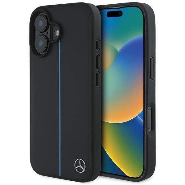 Mercedes MEHMP16S23RURBK MB Blue Line Leather MagSafe keménytok iPhone 16 -
fekete