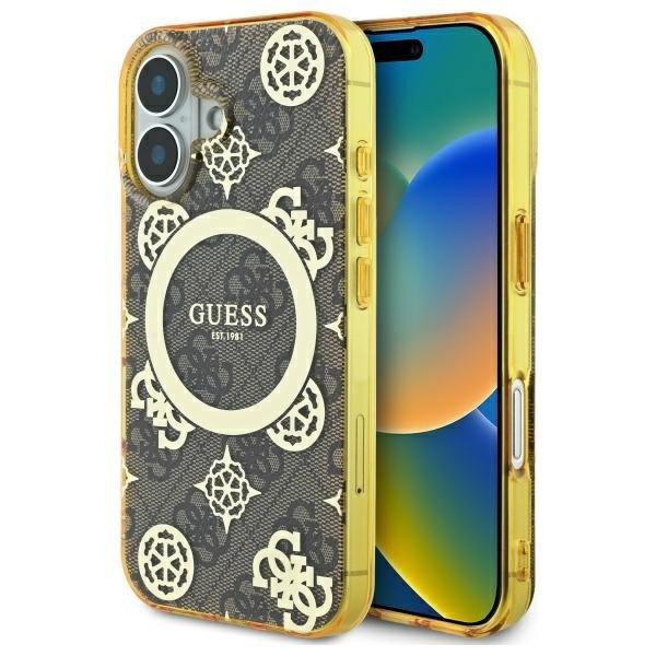 Guess GUHMP16SH4PYEEW IML Peony On 4G Background MagSafe keménytok iPhone 16 -
barna