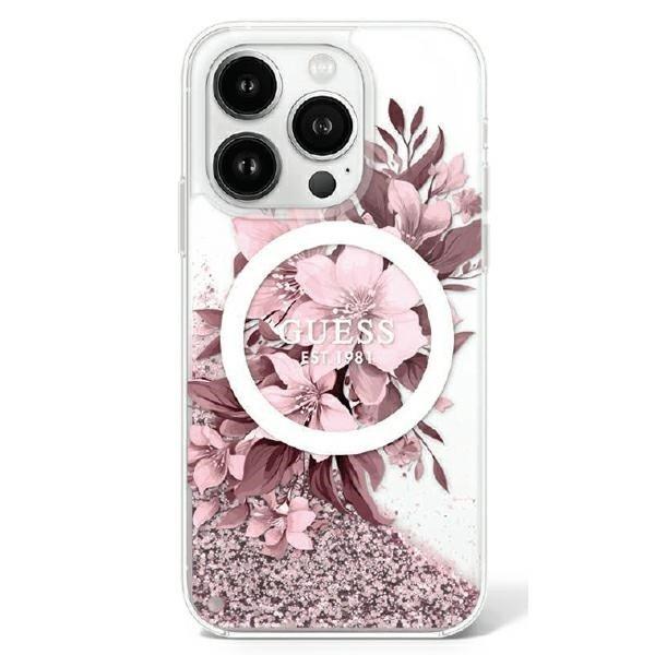 Guess GUHMP16SLFMWTP Liquid Glitter Flower MagSafe keménytok iPhone 16 -
rózsaszín