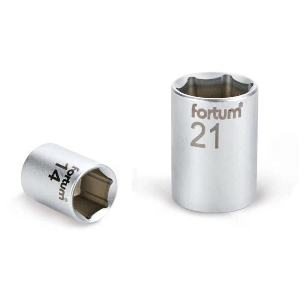 FORTUM dugófej, 1/4', 13mm, 61CrV5, mattkróm, 25mm hosszú FORTUM