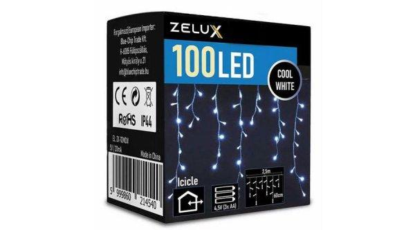 Zelux 100 Led 2,5m Karácsonyi jégcsap fényfüggöny Világítás CW