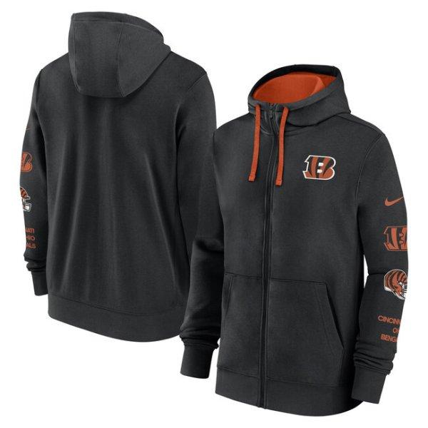 Nike Men's NFL Feece Hoodie Cincinnati Bengals Black/University Orange