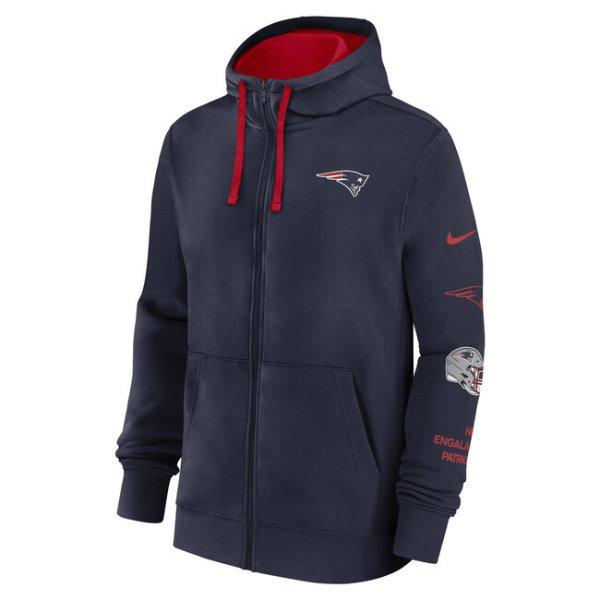 Nike Men's NFL Feece Hoodie New England Patriots College Navy/University
Red