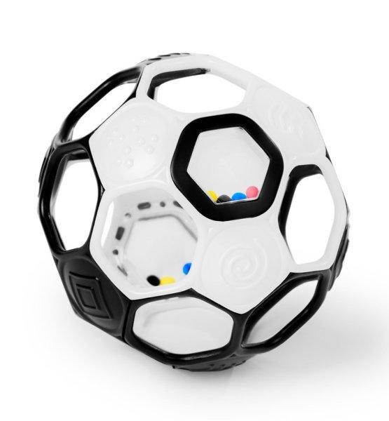 Bright Starts Oball RATTLE GOALS™ 10 cm - Black & White 0hó+