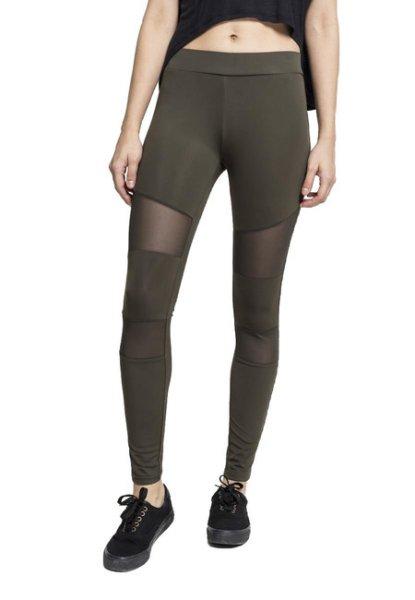 Urban Classics női Tech Mesh leggings, olivazöld