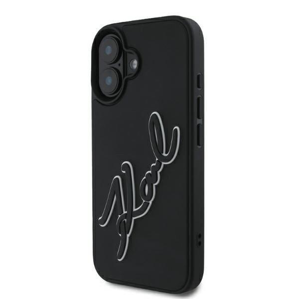 Karl Lagerfeld KLHCP16S3DRKSDLK 3D Rubber Signature keménytok iPhone 16 -
fekete