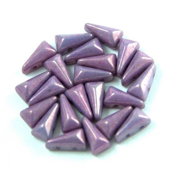 Vexolo cseh préselt 2lyukú gyöngy – White Purple Vega Luster – 5x8mm