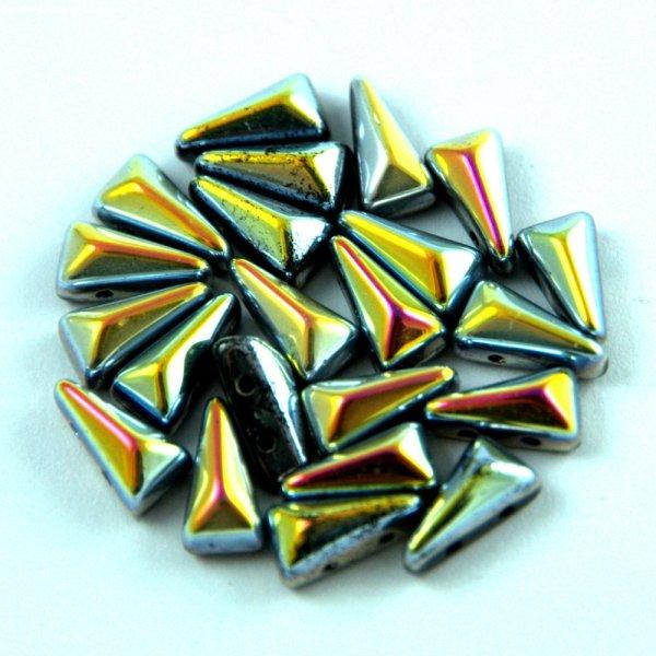 Vexolo cseh préselt 2lyukú gyöngy - Jet Marea - 5x8mm