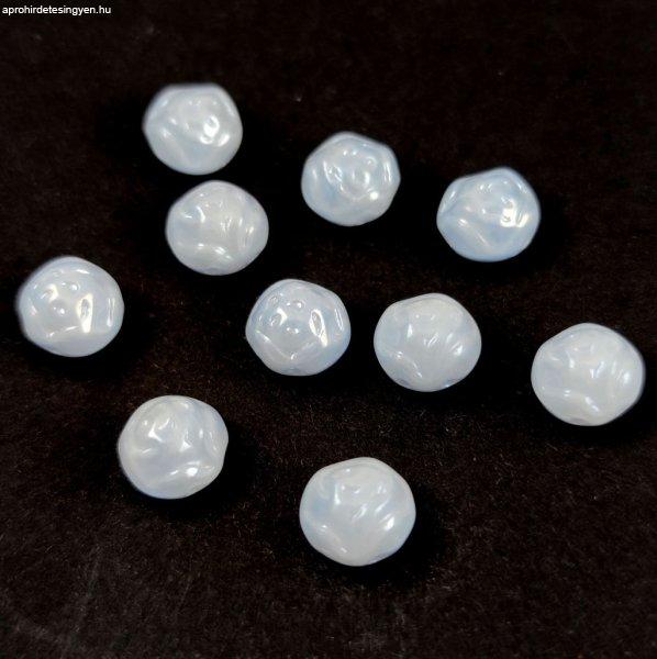 Candy Rose - Cseh préselt kétlyukú gyöngy - Pearl Innocent Blue - 8mm
