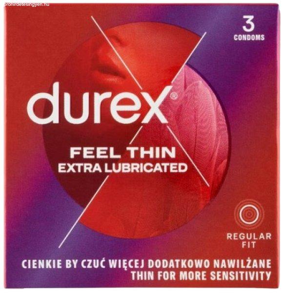 Durex Feel Thin Extra Lubricated – vékony óvszerek (3 db)