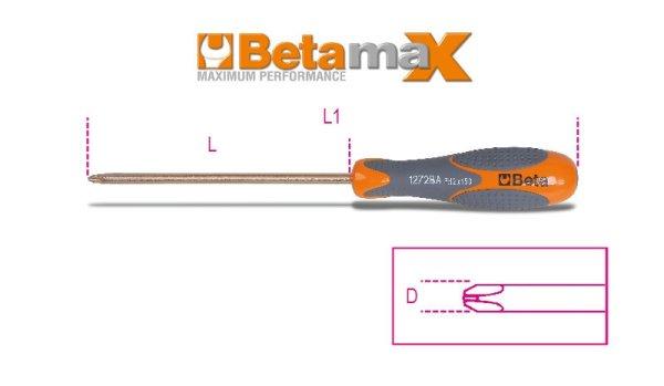 Beta 1272BA 1X5X100 Csavarhúzó Phillips®-csavarokhoz, szikramentes