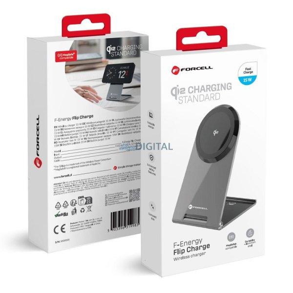 Forcell F-Energy Flip Charge Qi2 MagSafe-kompatibilis vezeték nélküli töltő
15W - ezüst