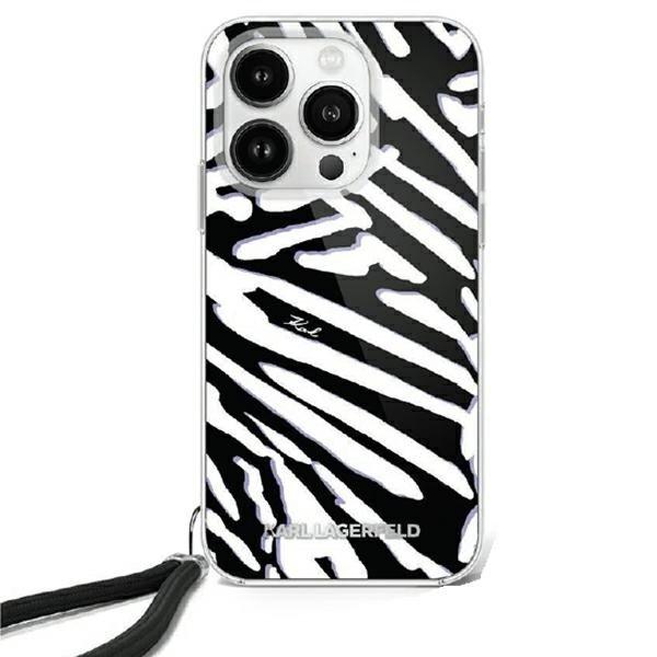 Karl Lagerfeld KLHCP16SHZBPKCCK IML Zebra Pattern & Cord keménytok iPhone 16 -
fekete