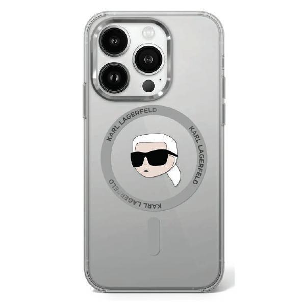 Karl Lagerfeld KLHMP16SHLSKIK IML Metal Karl Head MagSafe keménytok iPhone 16 -
átlátszó mintás