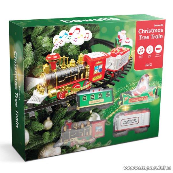 Bewello Christmas Tree Express Train elemes, világító és hangot adó,
karácsonyfára szerelhető kisvasút, karácsonyi vonat szett