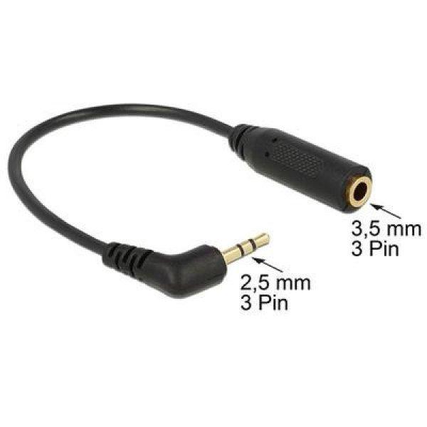 DELOCK Átalakító Audio Stereo jack 2.5mm 3 pin male 90 fokos > Stereo jack
3.5mm 3 pin female