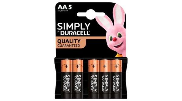 Duracell Simply Alkáli Tartós Ceruza Elem AA (1,5V) B5