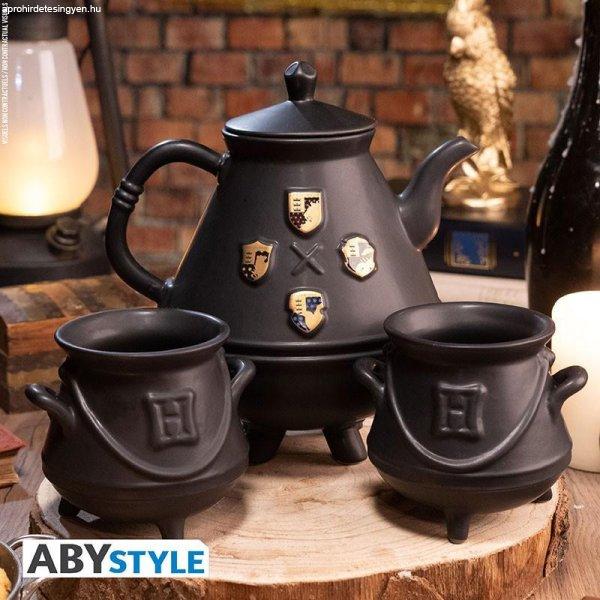 HARRY POTTER - Teapot with Hogwarts cauldrons set