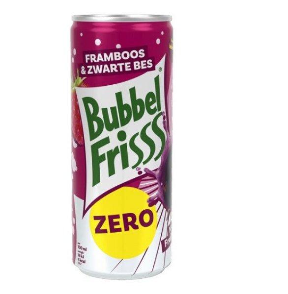 Bubbel Frisss Raspberry & Blackcurrant Zero málna és feketeribizli izű
cukormentes üdítőital 250ml