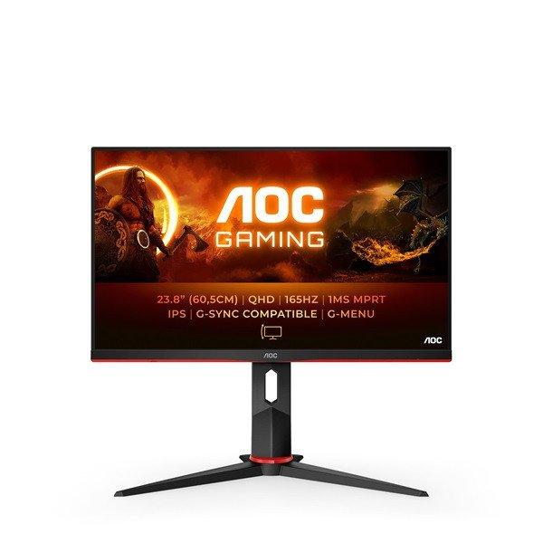 AOC Gaming 165Hz IP monitor 23,8" Q24G2A/BK, 2560x1440 16:9, 350cd/m2, 1ms,
HDMI/DisplayPort, hangszóró, áll. mag, pivot