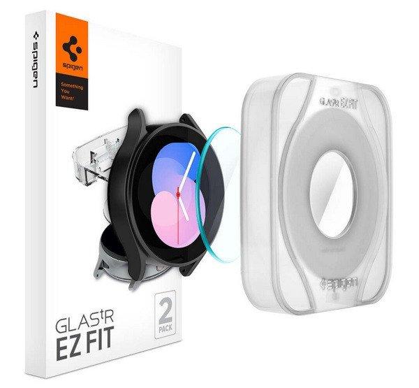 SPIGEN EZ FIT képernyővédő üveg 2db (2.5D, tokbarát, ultravékony, 0.2mm,
9H + segédkeret) ÁTLÁTSZÓ Samsung Galaxy Watch 4 eSIM 40mm (SM-R865),
Samsung Galaxy Watch 4 40 mm (SM-R860), Samsun