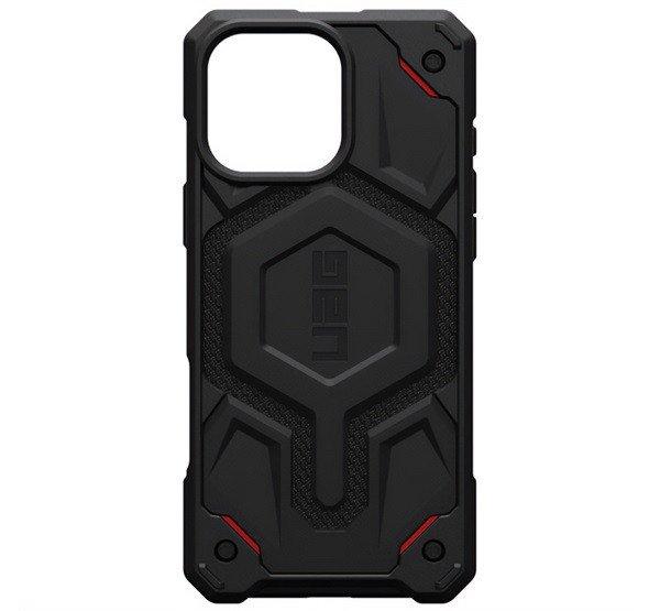 UAG MONARCH PRO szilikon telefonvédő (erős ütésállóság, textil minta,
MagSafe) FEKETE Apple iPhone 16 Pro Max 5G